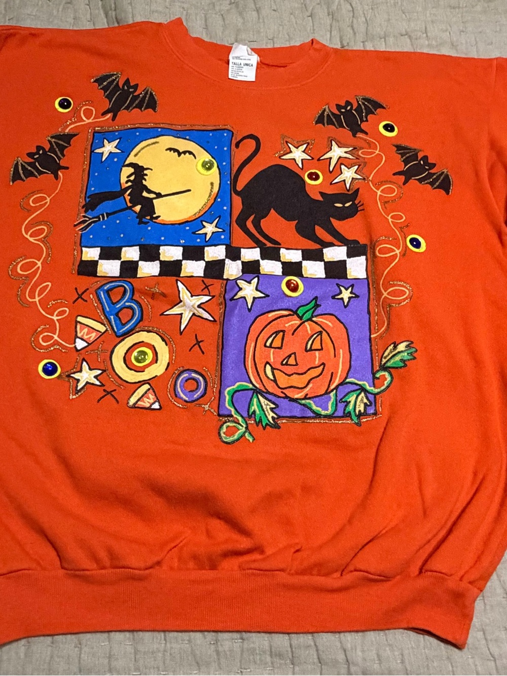 Vintage Halloween Sweater shirt Wetpaint Tag Made In USA One Size